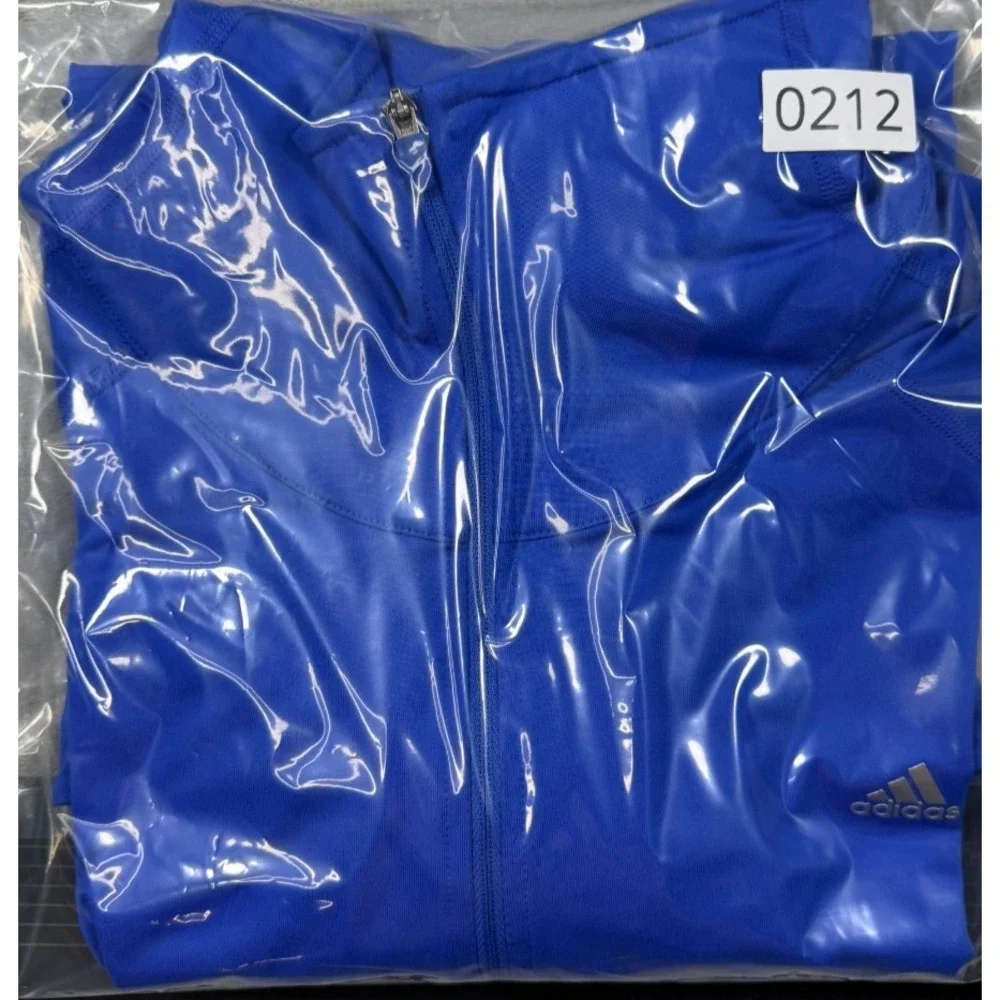 Adidas Climalite Quarter Zip Pullover Blue Womens XL Running Thumbholes AH6816